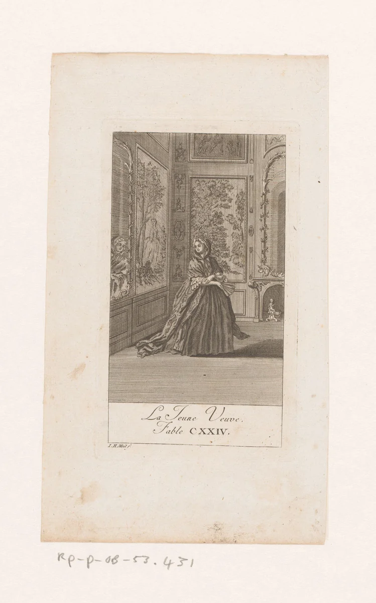 Fabel van de jonge weduwe by anonymous, print, 1758