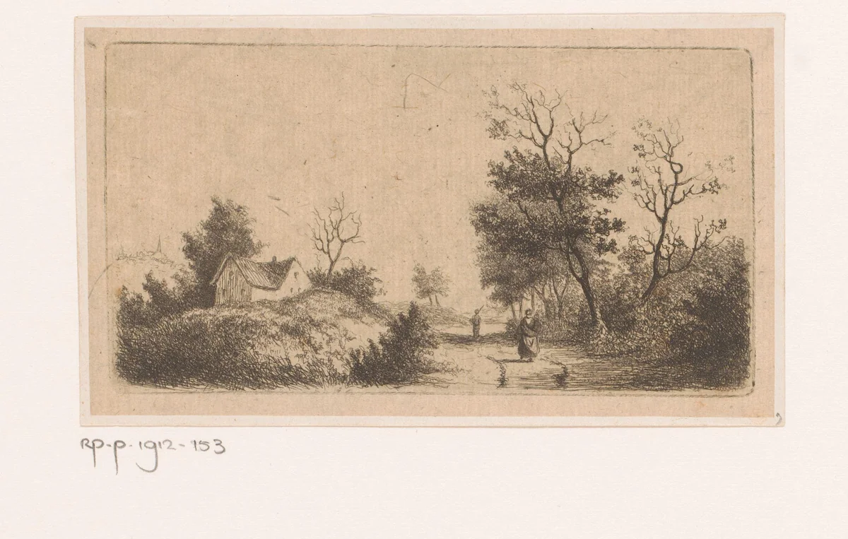 Landschap bij Ruisbroek by Jean Théodore Joseph Linnig, print, 1845