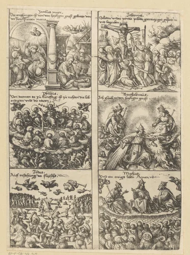 Apostolische geloofsbelijdenis by Daniel Hopfer, print, 1504-1536