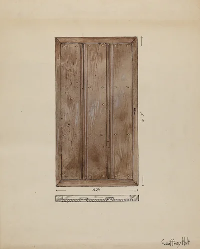 Original Outside Door to Sacristy by Geoffrey Holt, index of american design, 1936