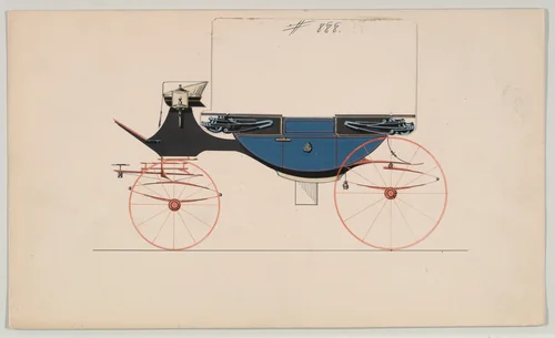 Landau #888 by Brewster & Co., drawing, 1850-1870