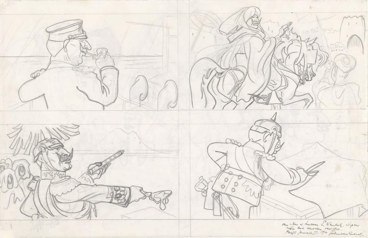 Karikaturen van keizer Wilhelm van Duitsland by Caran d'Ache, drawing, 1888-1910