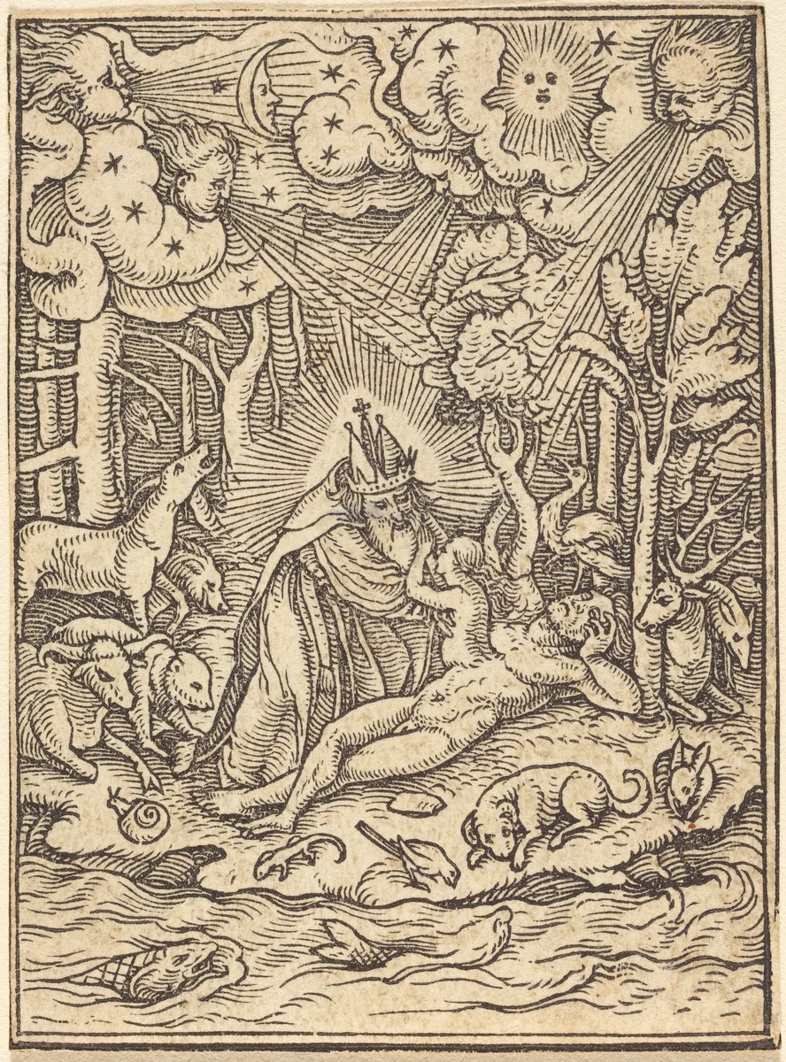 The Creation of Eve by Hans Lützelburger, print, 1521-1531