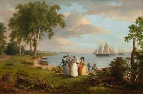 View of the Delaware near Philadelphia by Thomas Birch, painting, 1831