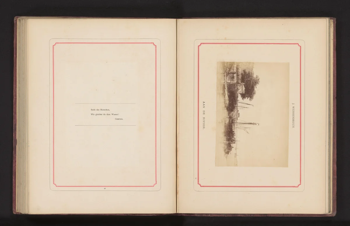 Fotoreproductie van een schilderij, voorstellende een gezicht op schepen langs een kade by anonymous, photograph, 1868-1878