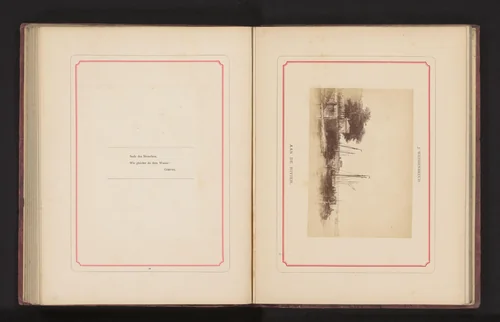 Fotoreproductie van een schilderij, voorstellende een gezicht op schepen langs een kade by anonymous, photograph, 1868-1878