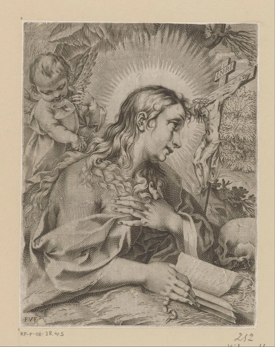 Boetvaardige Maria Magdalena by Unknown, print, 1576-1624