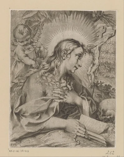 Boetvaardige Maria Magdalena by Unknown, print, 1576-1624