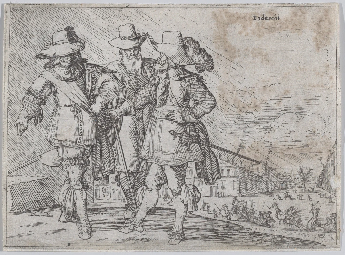 Germans, from a set of costume plates of different nations by Johann Wilhelm Baur, print, 1595-1645