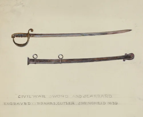 Sword and Scabbard by American 20th Century, index of american design, 1935-1942