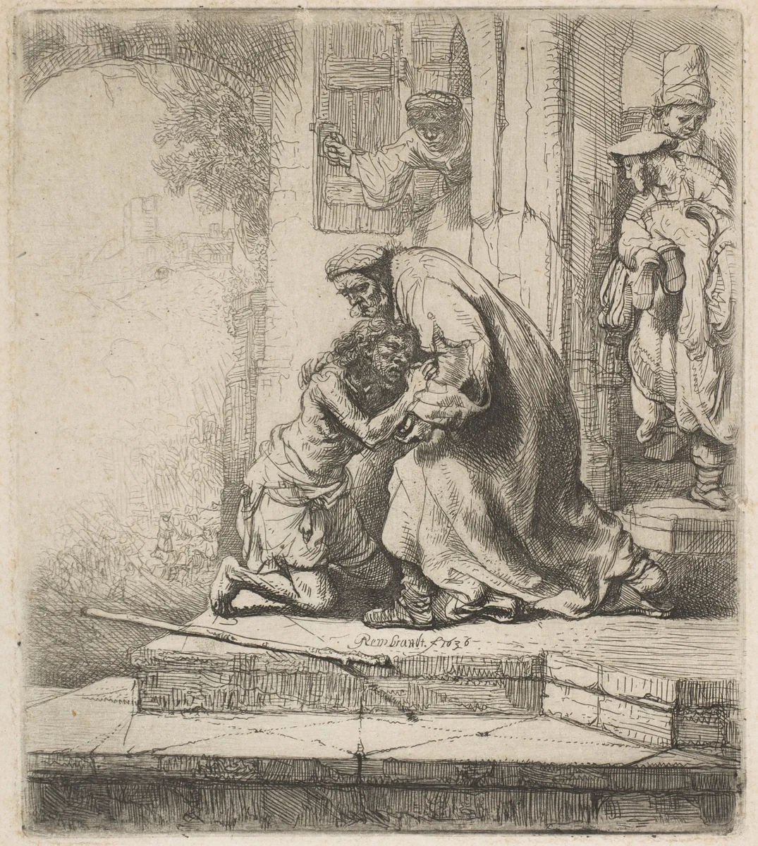The Return of the Prodigal Son by Rembrandt van Rijn, print, 1636