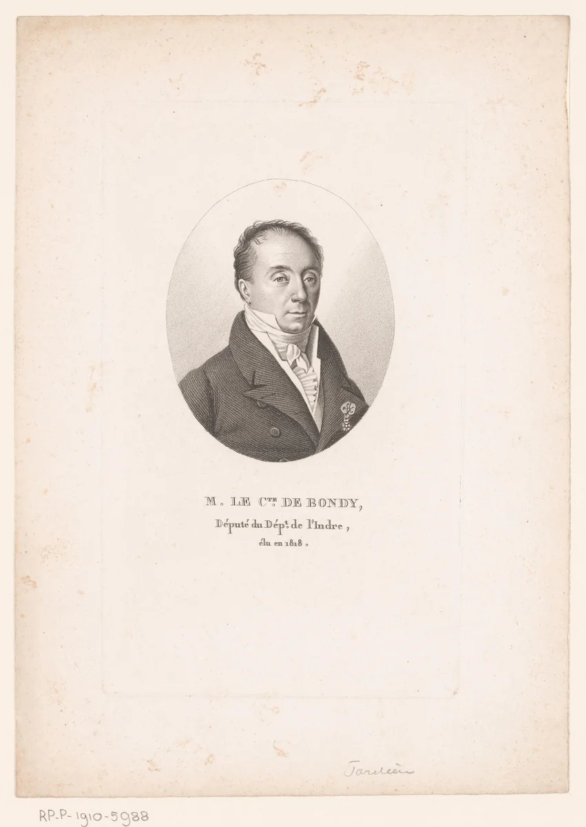 Portret van Pierre-Marie Taillepied de Bondy by Ambroise Tardieu, print, 1820-1821