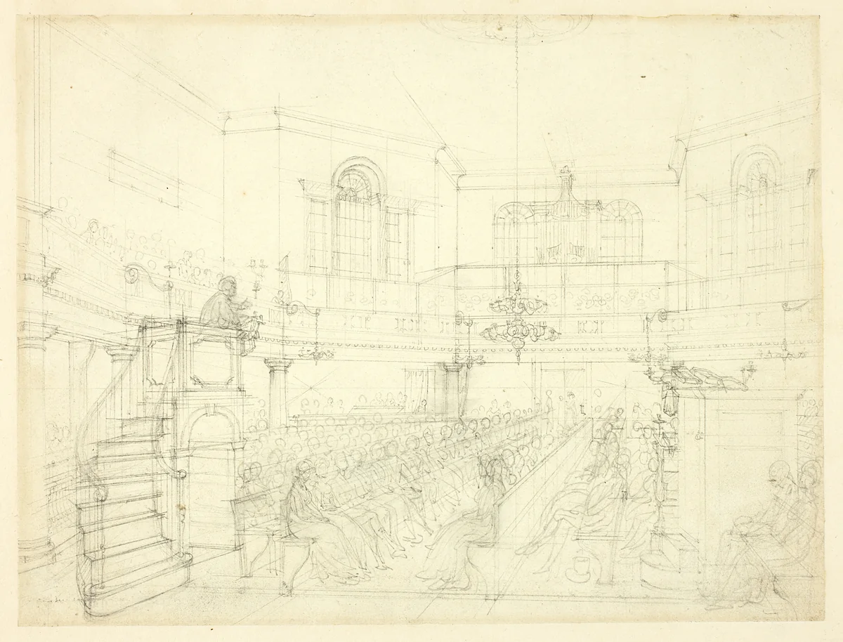 Study for The Magdalen Chapel, from Microcosm of London by Augustus Charles Pugin
Thomas Rowlandson, drawing, 1807-1809