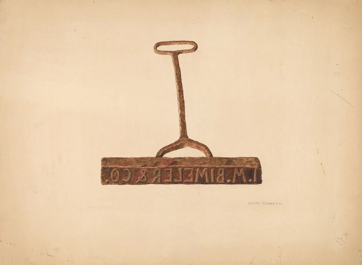 Branding Iron Used for Boxes and Bags by Ralph Russell, index of american design, 1941