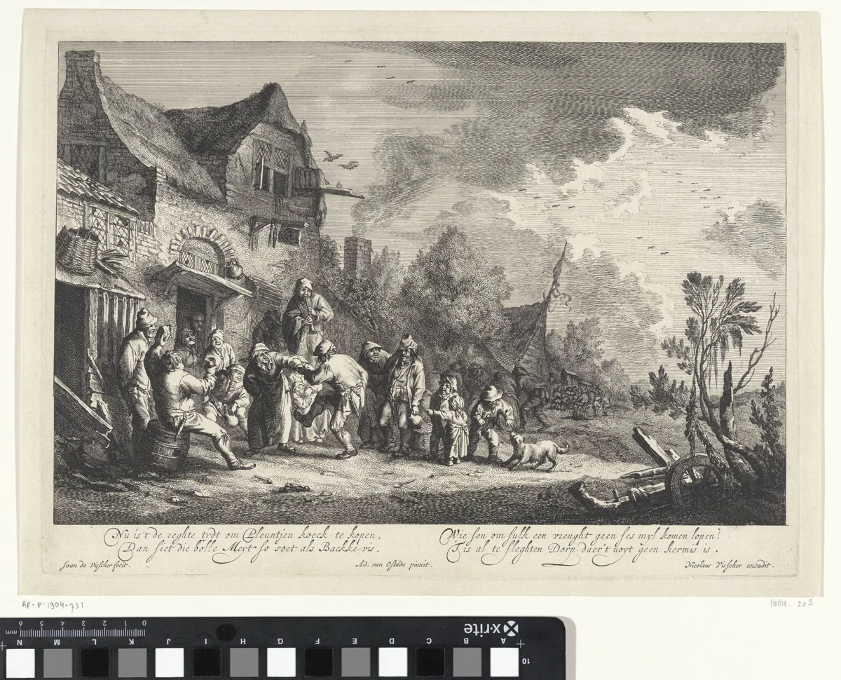 Dorpskermis by Jan de Visscher, print, 1643-1709