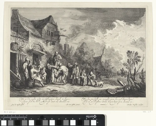 Dorpskermis by Jan de Visscher, print, 1643-1709