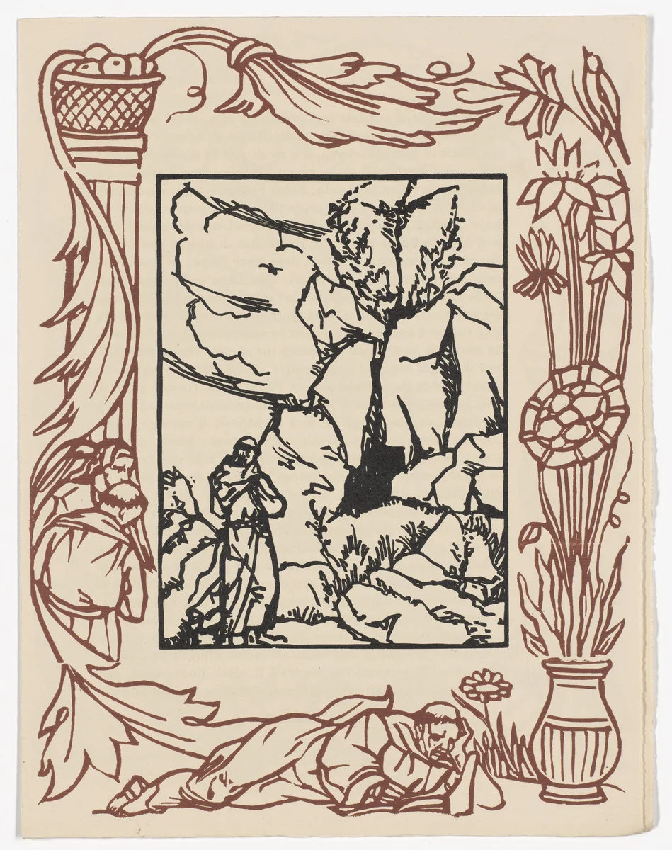 Plate (page 323) from Les Petites Fleurs de St. François (The Little Flowers of St. Francis) by Émile Bernard, illustrated book, 1928