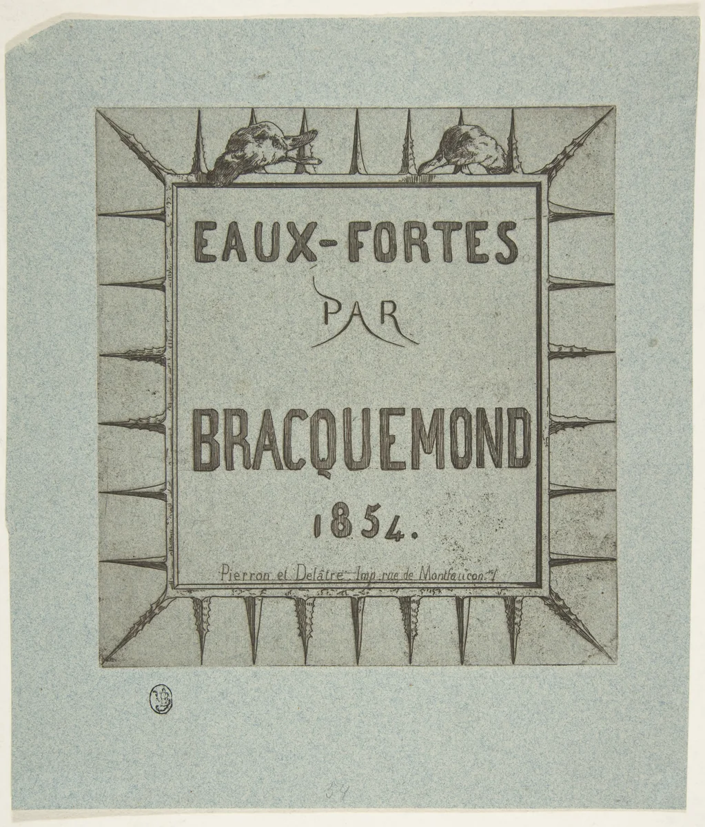 Eaux-fortes par Bracquemond by Félix Bracquemond, print, 1854