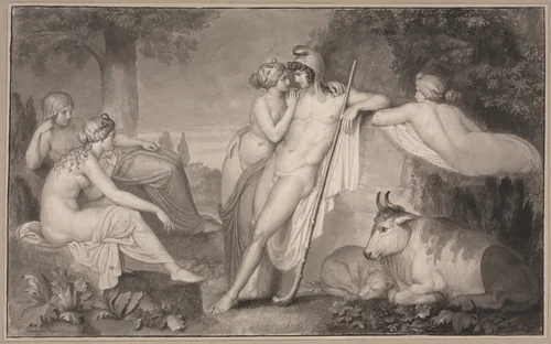 Paris and Oenone by John Flaxman, drawing, 1791