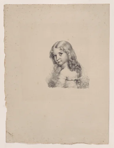 Bust of a young girl by Dominique Vivant Denon, print, 1800-1825