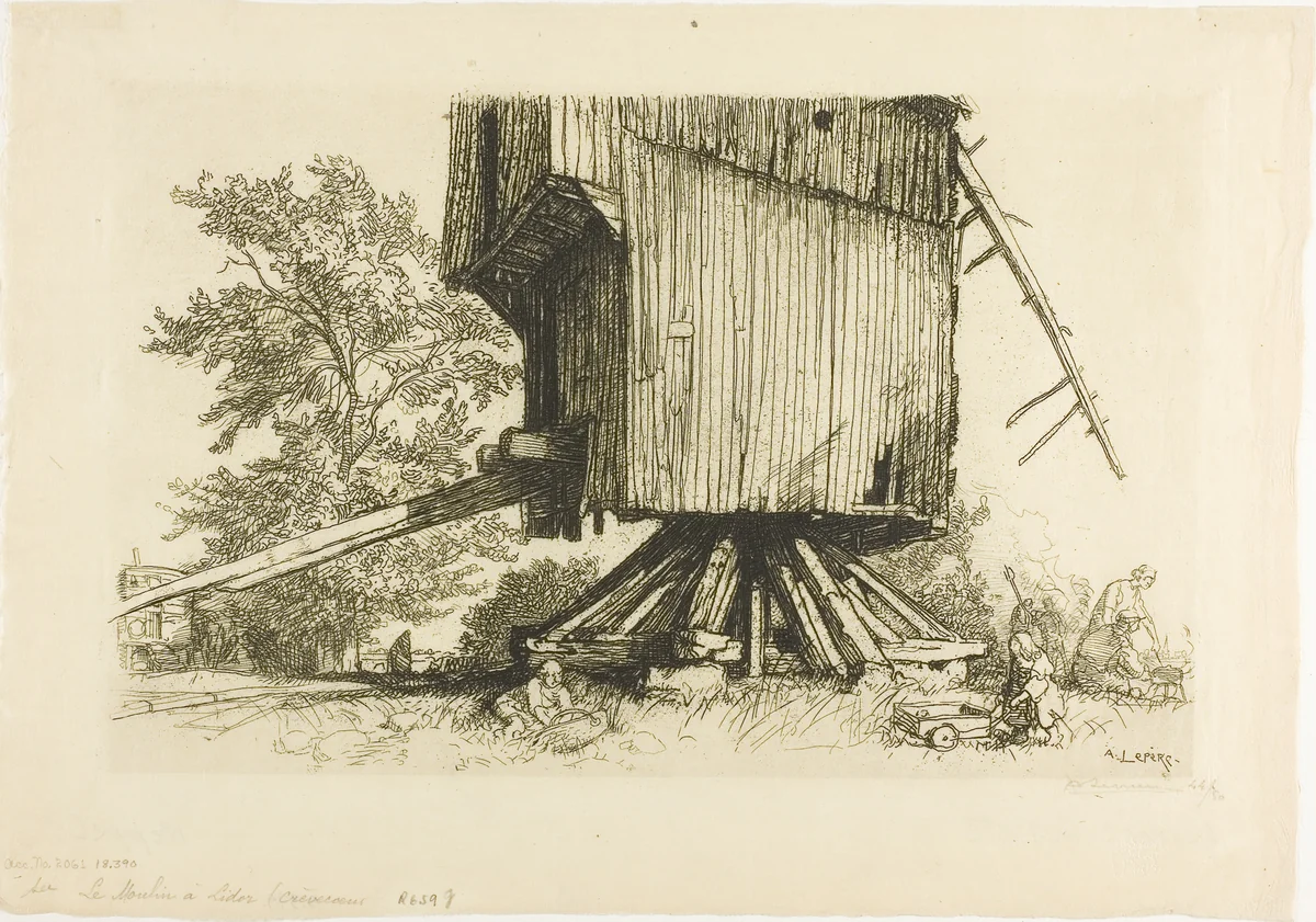 The Lidor Windmill by Louis Auguste Lepère, print, 1910