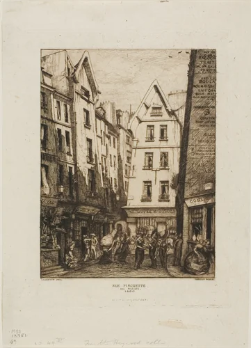Rue Pirouette aux Halles, Paris by Charles Meryon, print, 1860