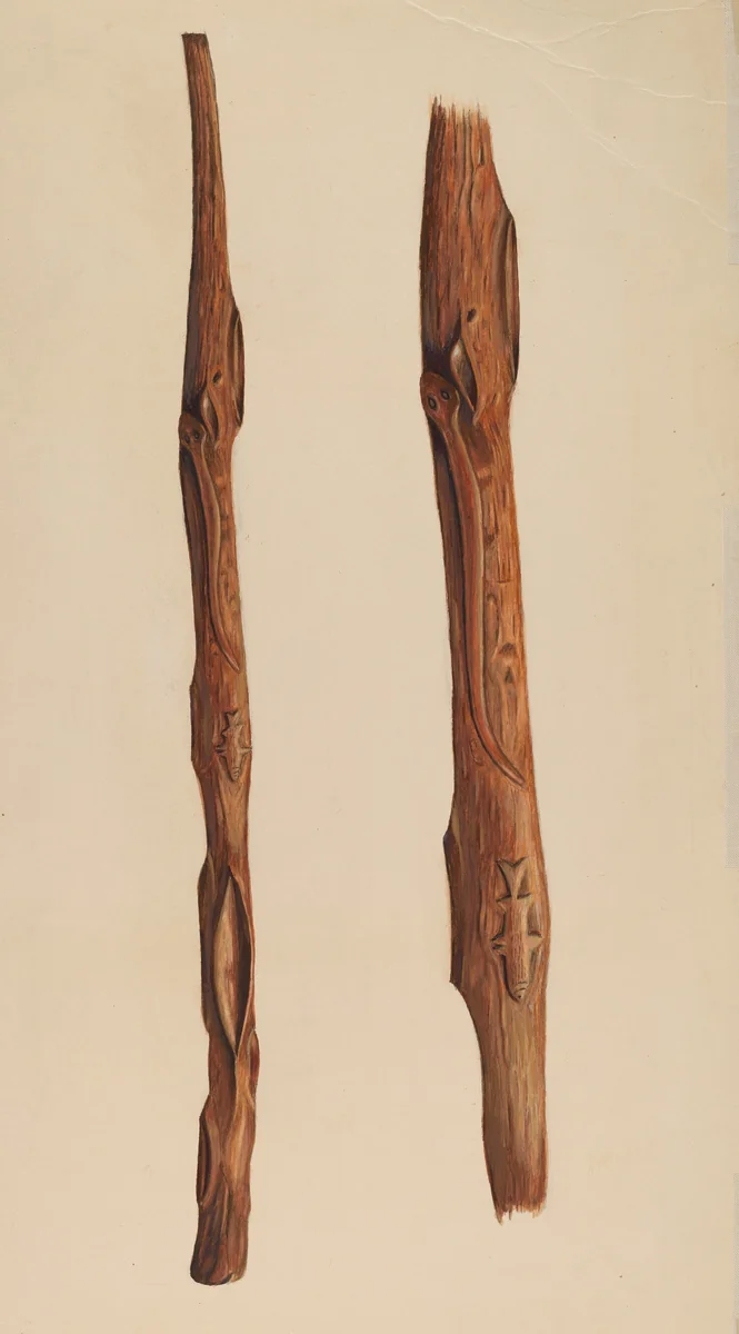 Walking Stick by Frank Gray, index of american design, 1937