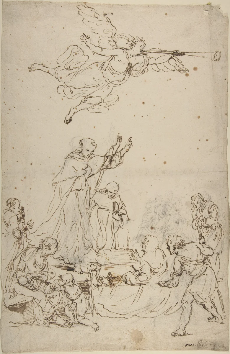 The Rising of Nazareth (?) by anonymous, drawing, 1700-1800