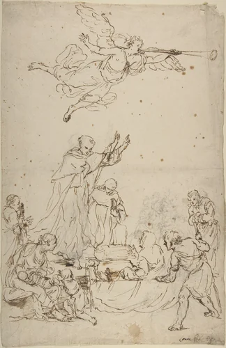 The Rising of Nazareth (?) by anonymous, drawing, 1700-1800