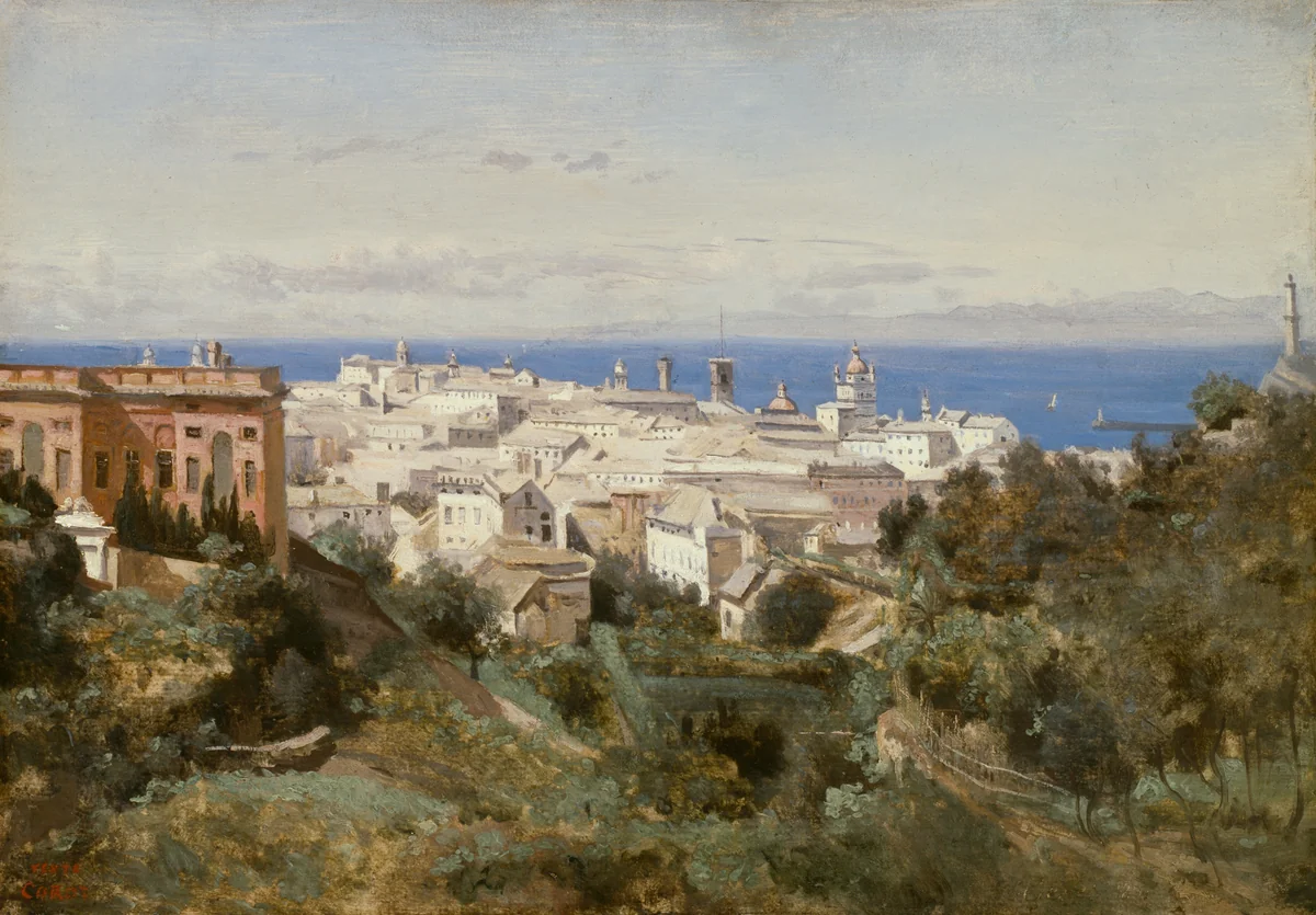 View of Genoa by Jean-Baptiste-Camille Corot, painting, 1834