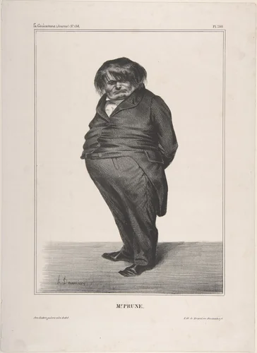 Clément-François-Victor-Gabriel Prunelle, published in "La Caricature" by Honoré Daumier, print, 1833