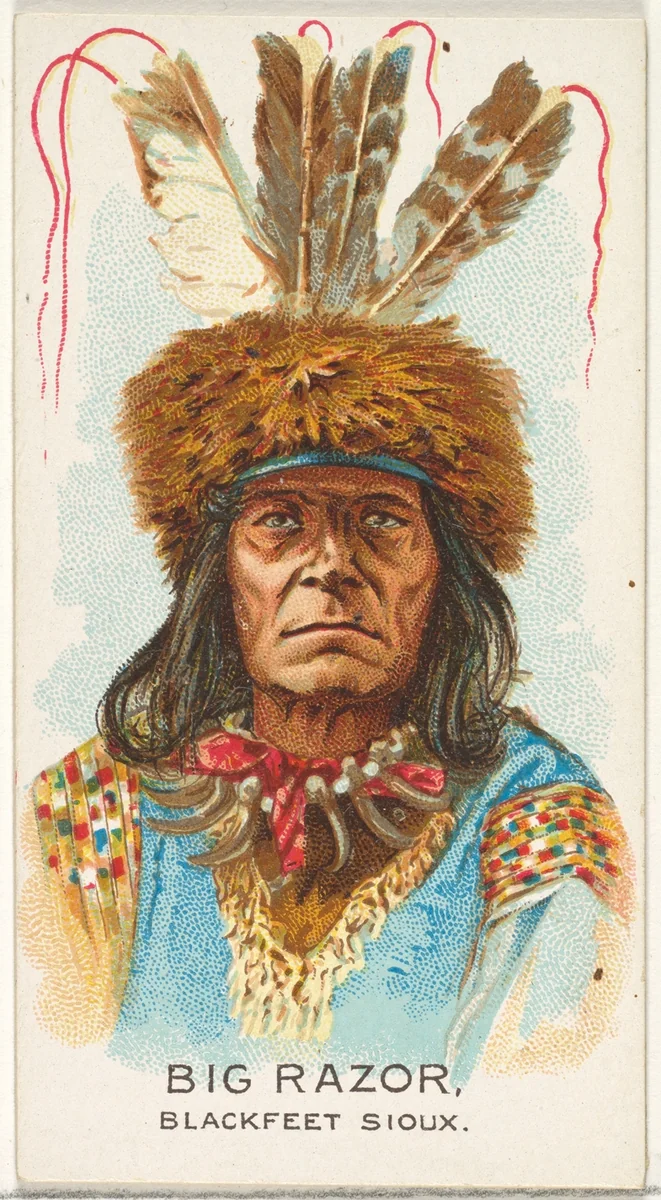 Big Razor, Blackfeet Sioux, from the American Indian Chiefs series (N2) for Allen & Ginter Cigarettes Brands by Allen & Ginter, print, 1888
