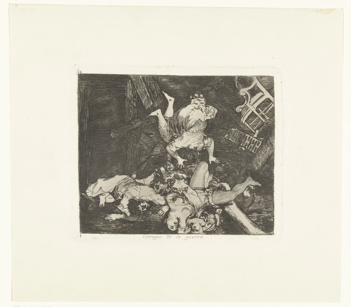 Ravages van de oorlog by Francisco de Goya, print, 1810-1820