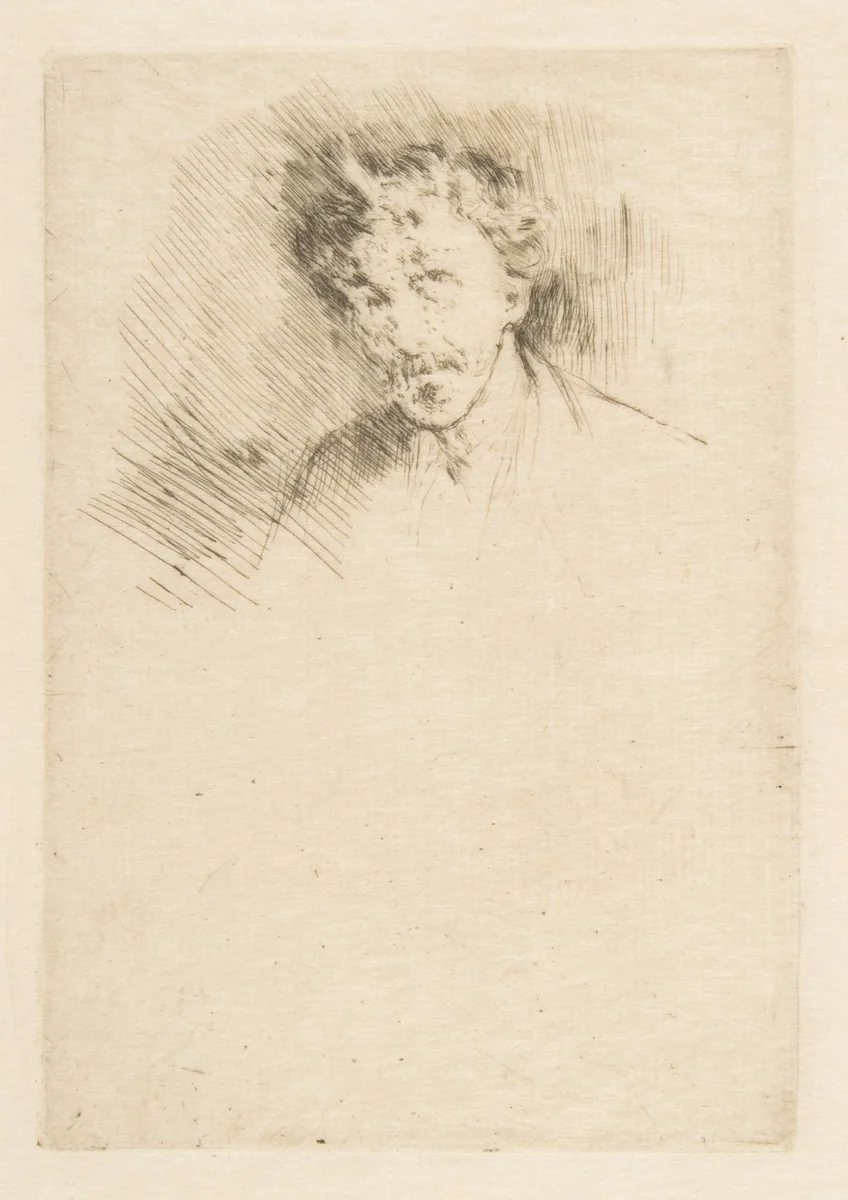 Whistler with the White Lock by James McNeill Whistler, print, 1879