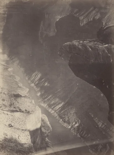 Looking South into the Grand Canyon, Colorado River by Timothy O'Sullivan, William H. Bell, photograph, 1871