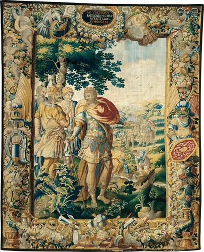 The Diversion of the Euphrates, from The Story of Cyrus by Michiel Coxie, textile, 1660-1680