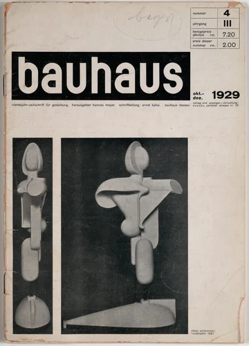 Bauhaus: Vierteljahr-Zeitschrift für Gestaltung, October-December 1929, number 4, year 3 by Joost Schmidt, design, 1929