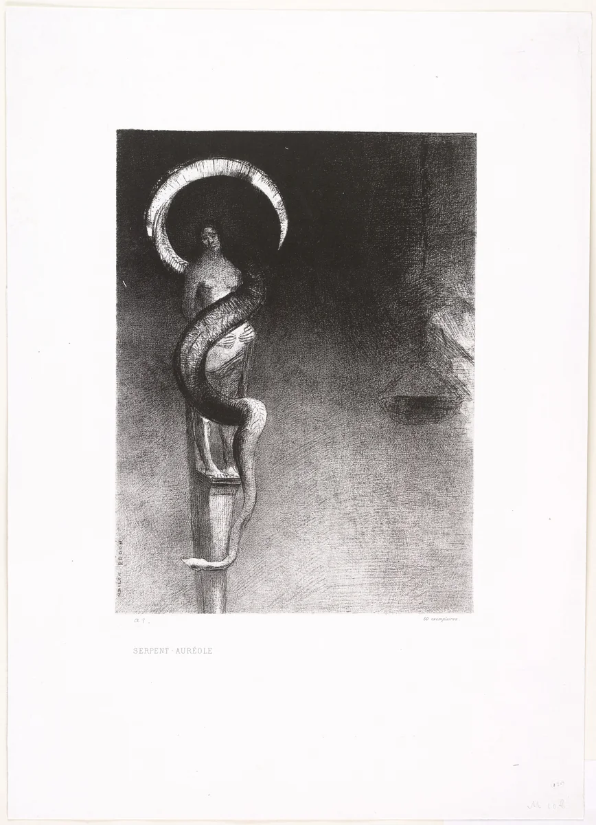 Serpent-Halo (Serpent-Auréole) by Odilon Redon, print, 1890