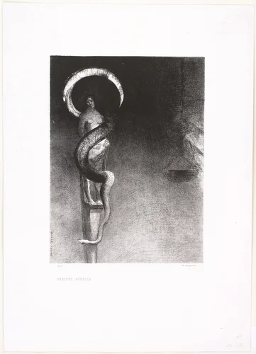 Serpent-Halo (Serpent-Auréole) by Odilon Redon, print, 1890