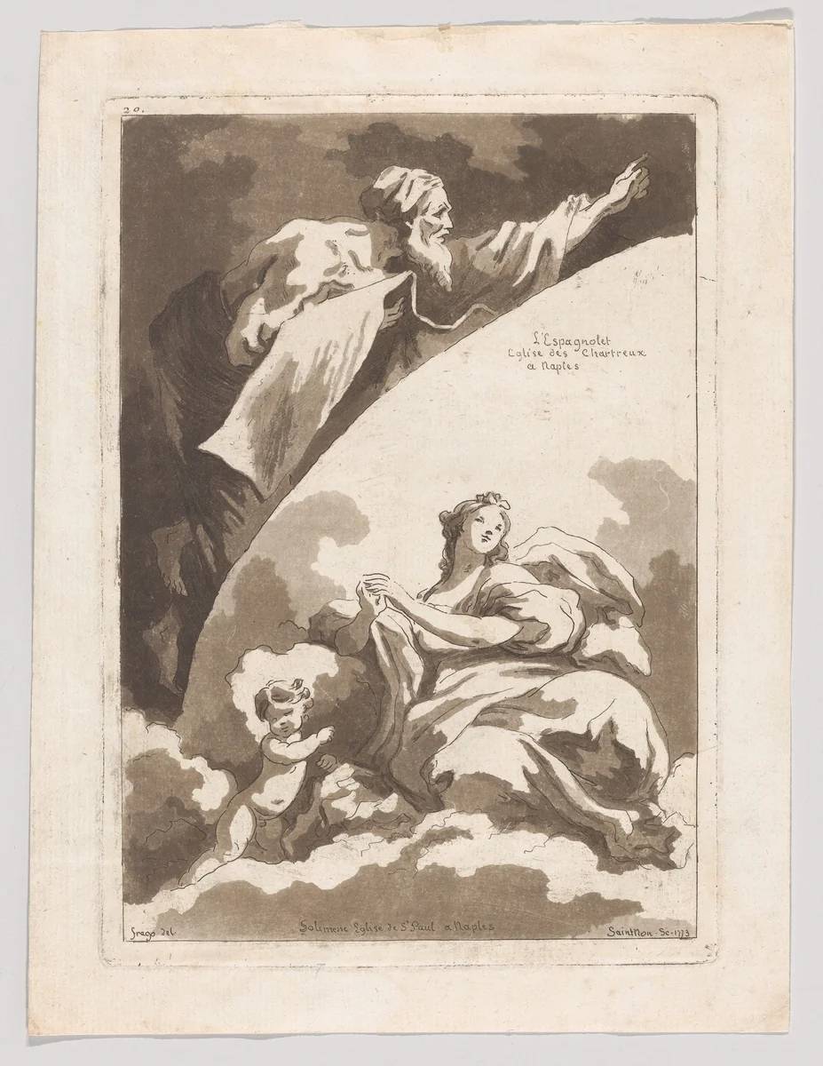 Fragments choisis dans les Peintures et les Tableaux les plus interessants des Palais et des Eglises d'Italie by Jean Claude Richard, print, 1740-1791