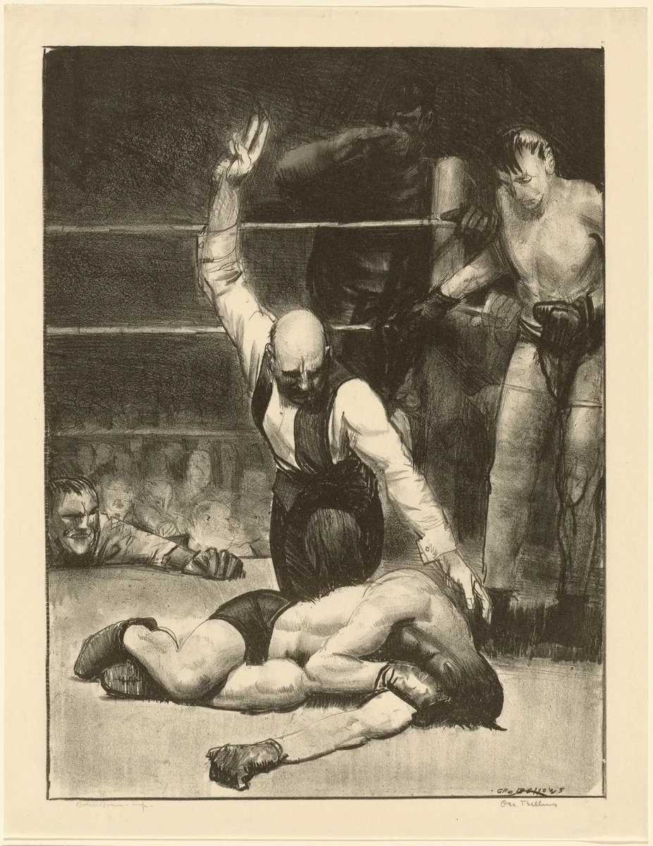 Counted Out, second stone by George Bellows, print, 1921