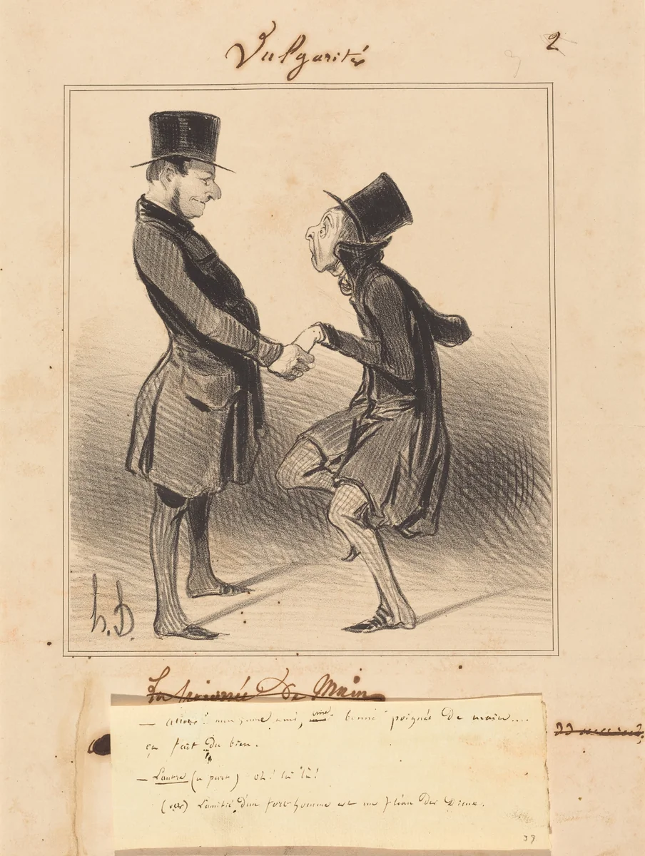 Allons! mon jeune ami, une bonne poignée... by Honoré Daumier, print, 1841