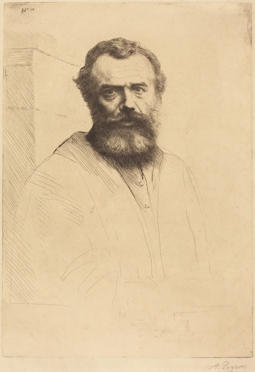 Self-Portrait, 3rd plate by Alphonse Legros, print, 1880