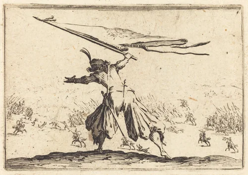 Standard Bearer by Jacques Callot, print, 1622