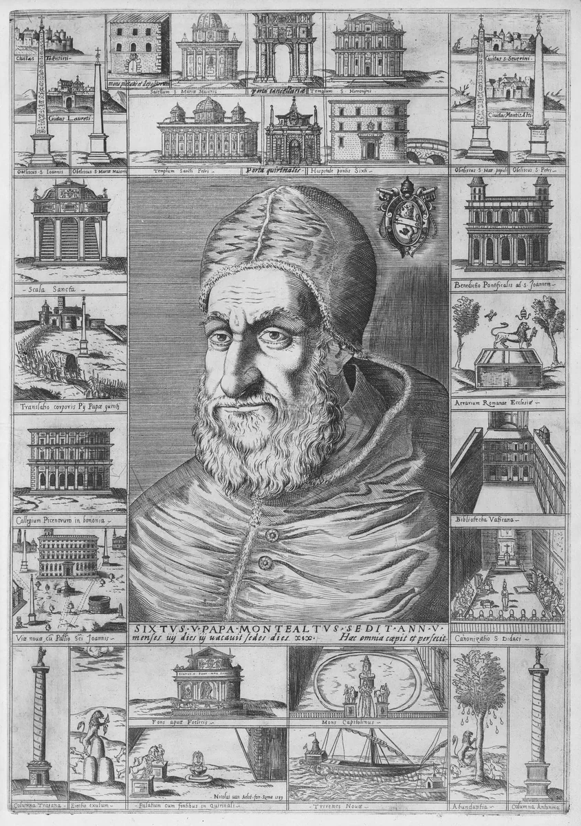 Portrait of Sixtus V by Nicolaus van Aelst, print, 1584-1594