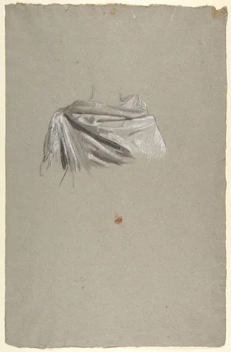 Drapery Study for Soldier (middle register; study for wall paintings in the Chapel of Saint Remi, Sainte-Clotilde, Paris, 1858) by Isidore Pils, drawing, 1830-1875