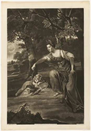 Elizabeth, Duchess of Manchester and Her Son by James Watson, print, 1765-1775
