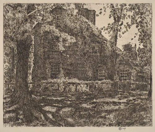 The "Home Sweet Home" Cottage, Easthampton by Childe Hassam, print, 1921