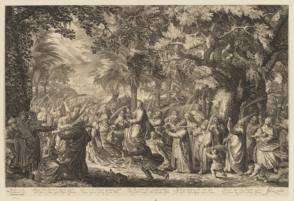 Christ Entering Jerusalem by David Vinckboons, print, 1634