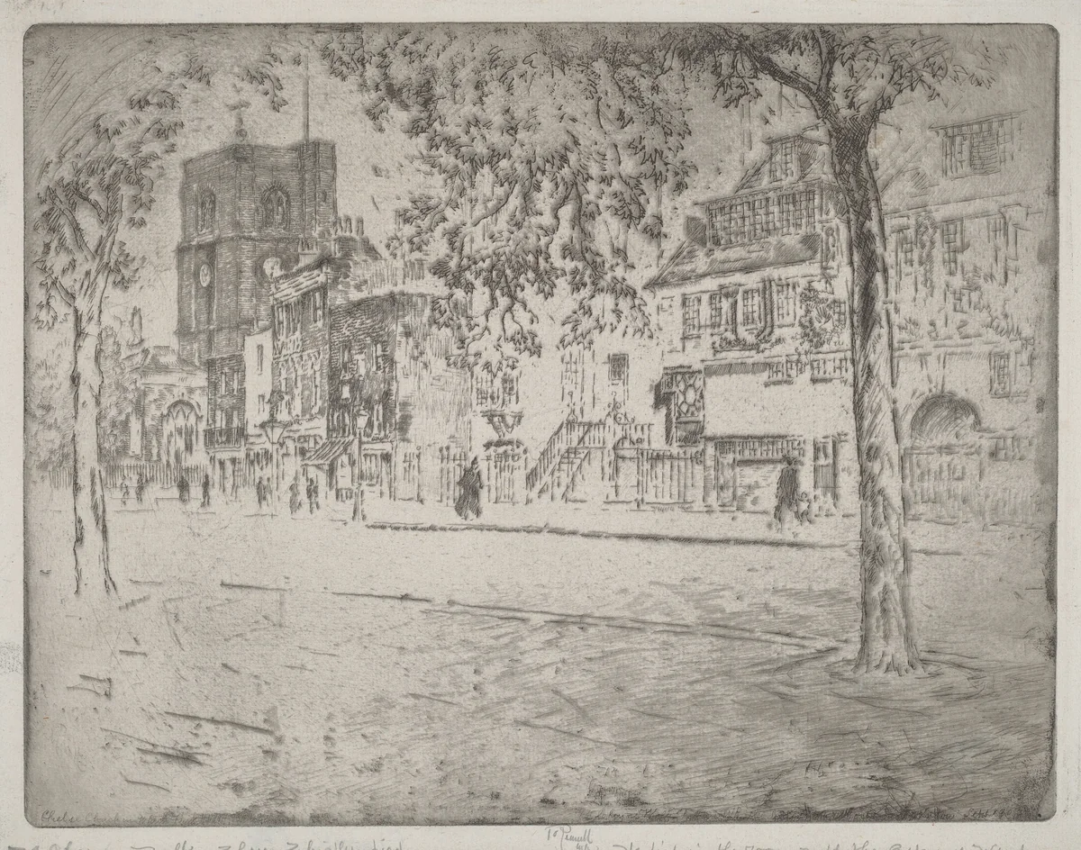 House Where Whistler Died by Joseph Pennell, print, 1904